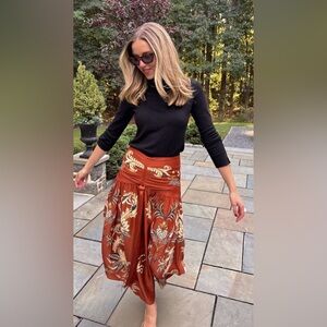 FARM Rio Vibrant Orange Floral Skirt